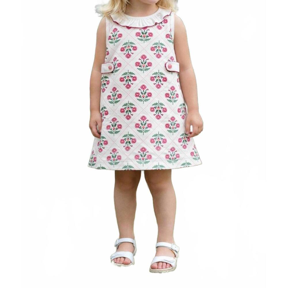 NEW MARCO & LIZZY madison floral a line dress in white